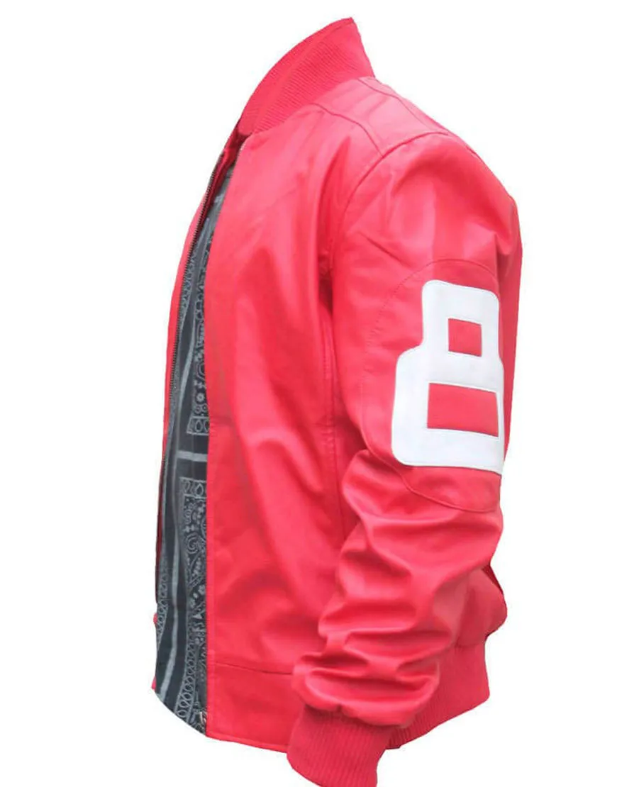 8 Ball Pink Leather Bomber Jacket | Men's Jacket | ujackets.com | 40% Off!