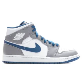 Air Jordan 1 Mid - Cement Grey/White/True Blue