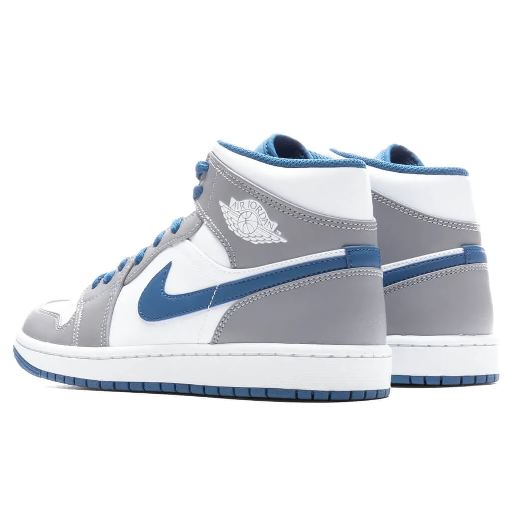 Air Jordan 1 Mid - Cement Grey/White/True Blue