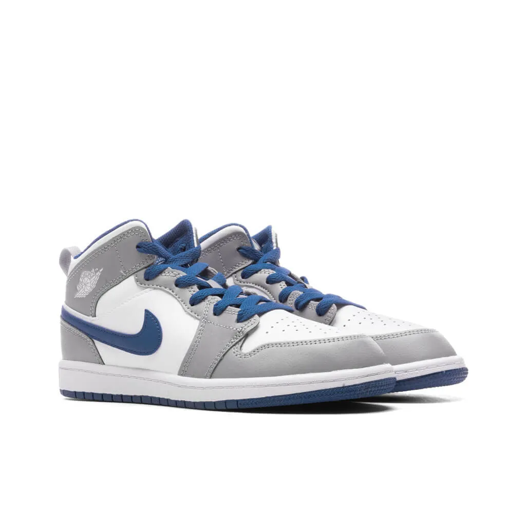 Air Jordan 1 Mid (PS) - Cement Grey/White/True Blue