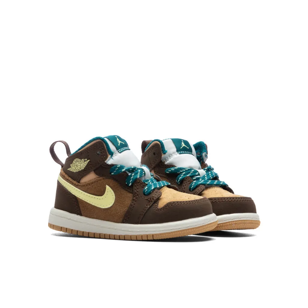 Air Jordan 1 Mid SE (TD) 'Cacao Wow' - Cacao Wow/Luminous Green/Ale Brown