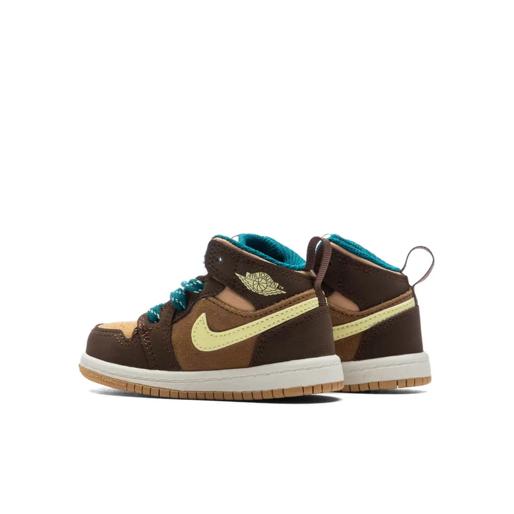 Air Jordan 1 Mid SE (TD) 'Cacao Wow' - Cacao Wow/Luminous Green/Ale Brown