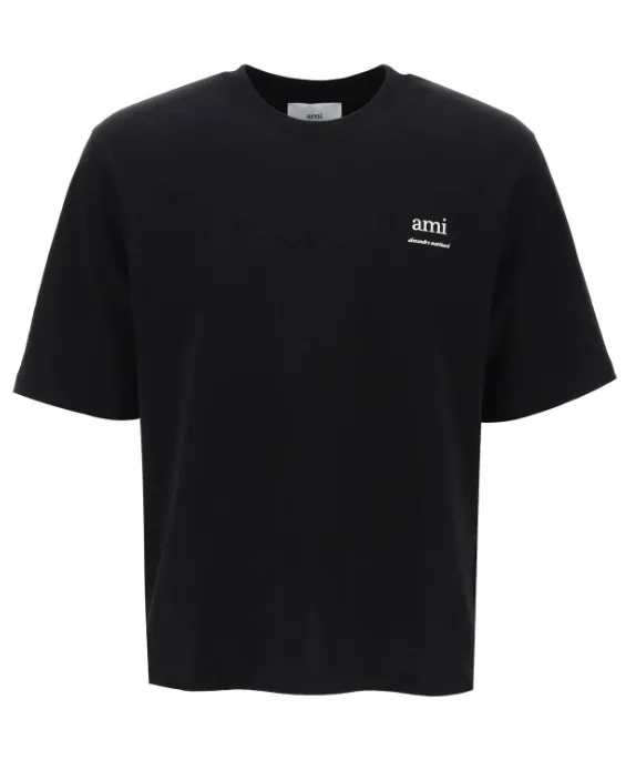 AMI PARIS  |Unisex Plain Short Sleeves Logo Designers T-Shirts