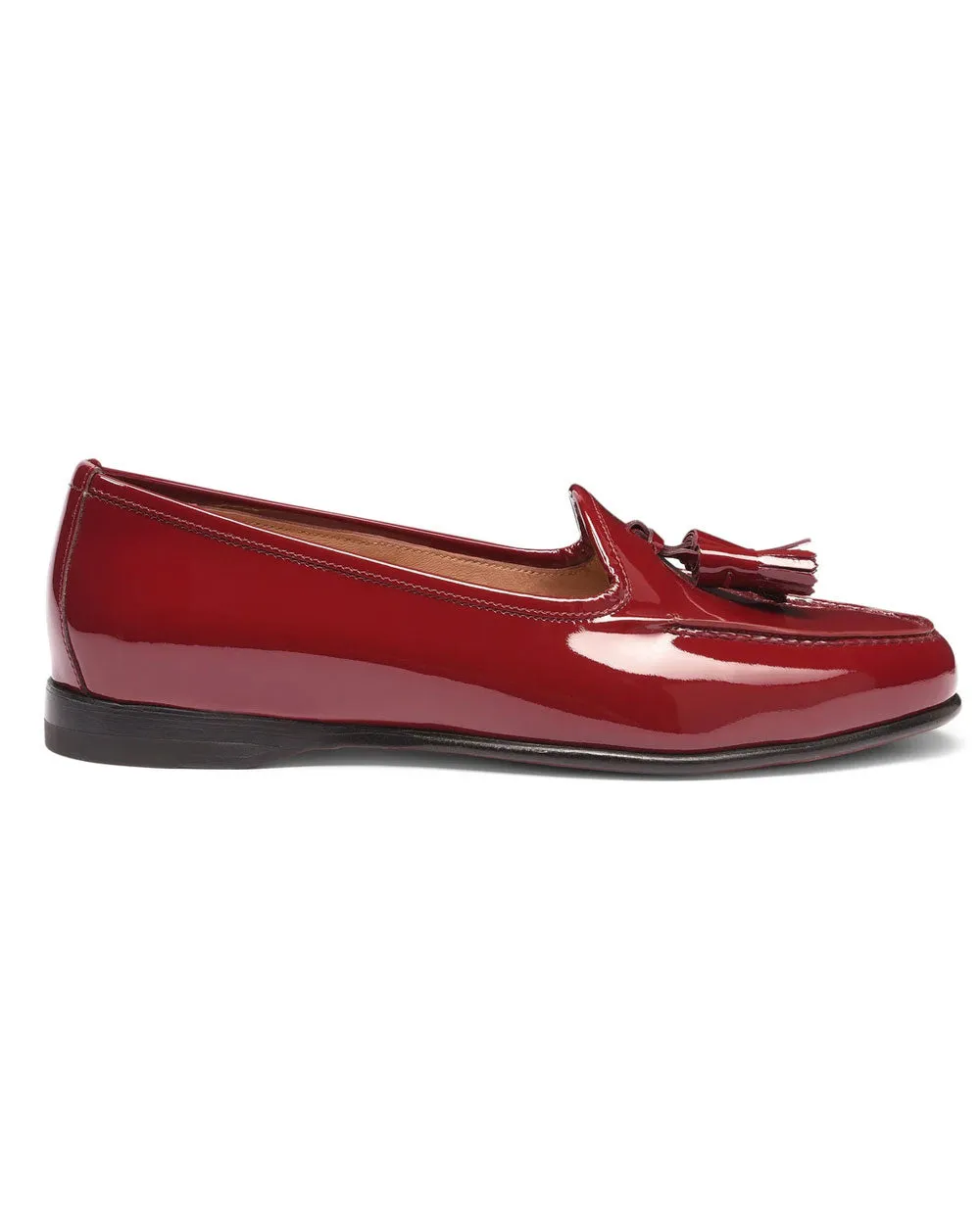 Andrea Leather Tassel Loafer in Red