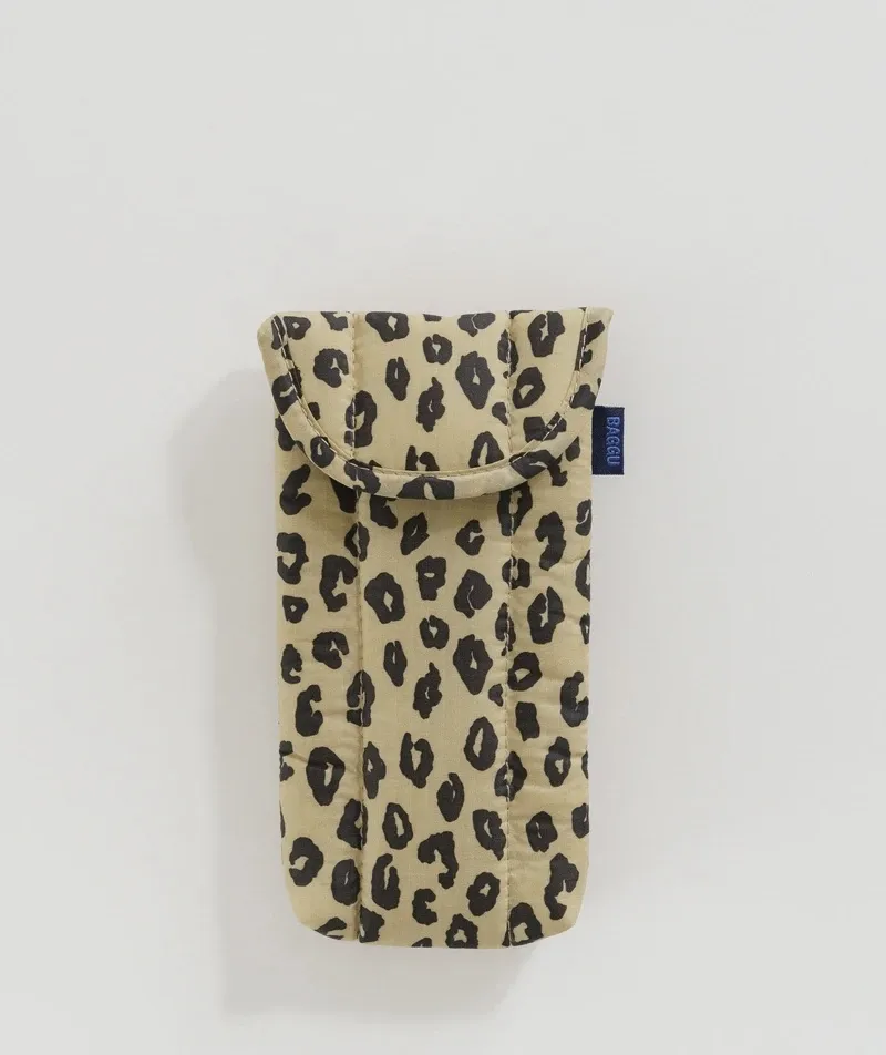 Baggu Puffy Glasses Sleeve Honey Leopard