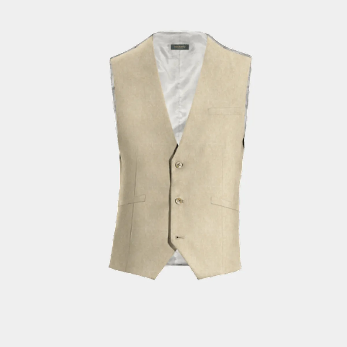 Beige linen essential Waistcoat