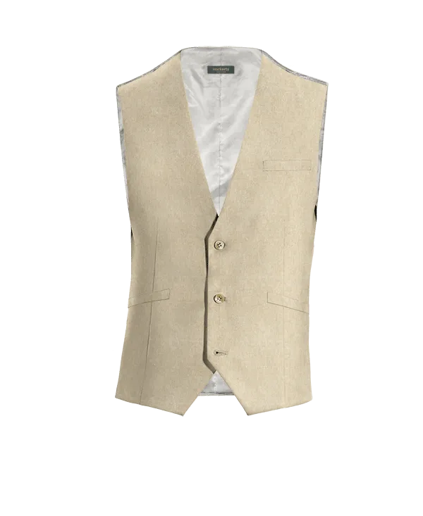 Beige linen essential Waistcoat