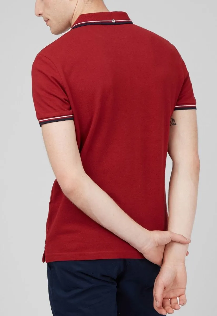 Ben Sherman Casual Short Sleeve Polo Shirt Red