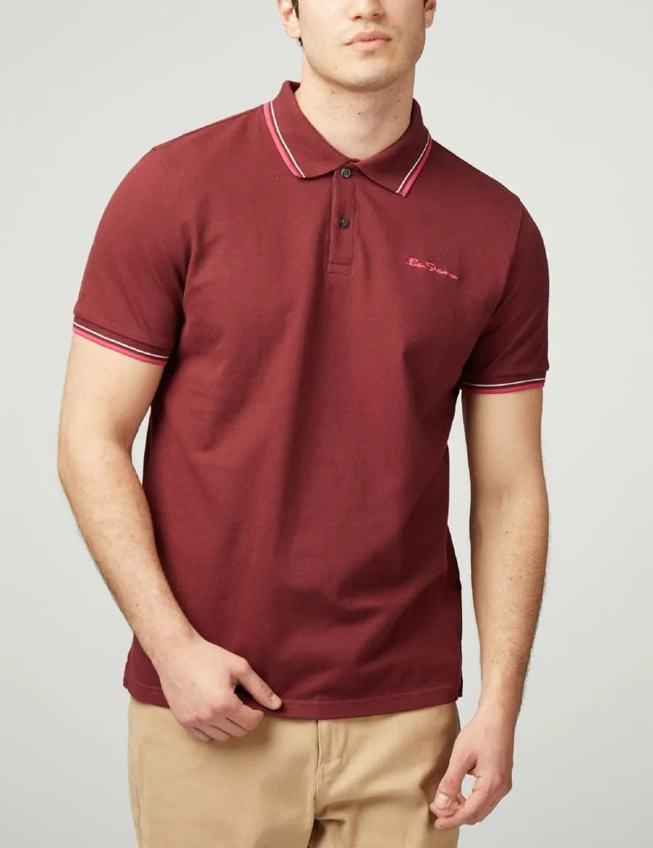 Ben Sherman Signature Pique Polo Shirt Wine