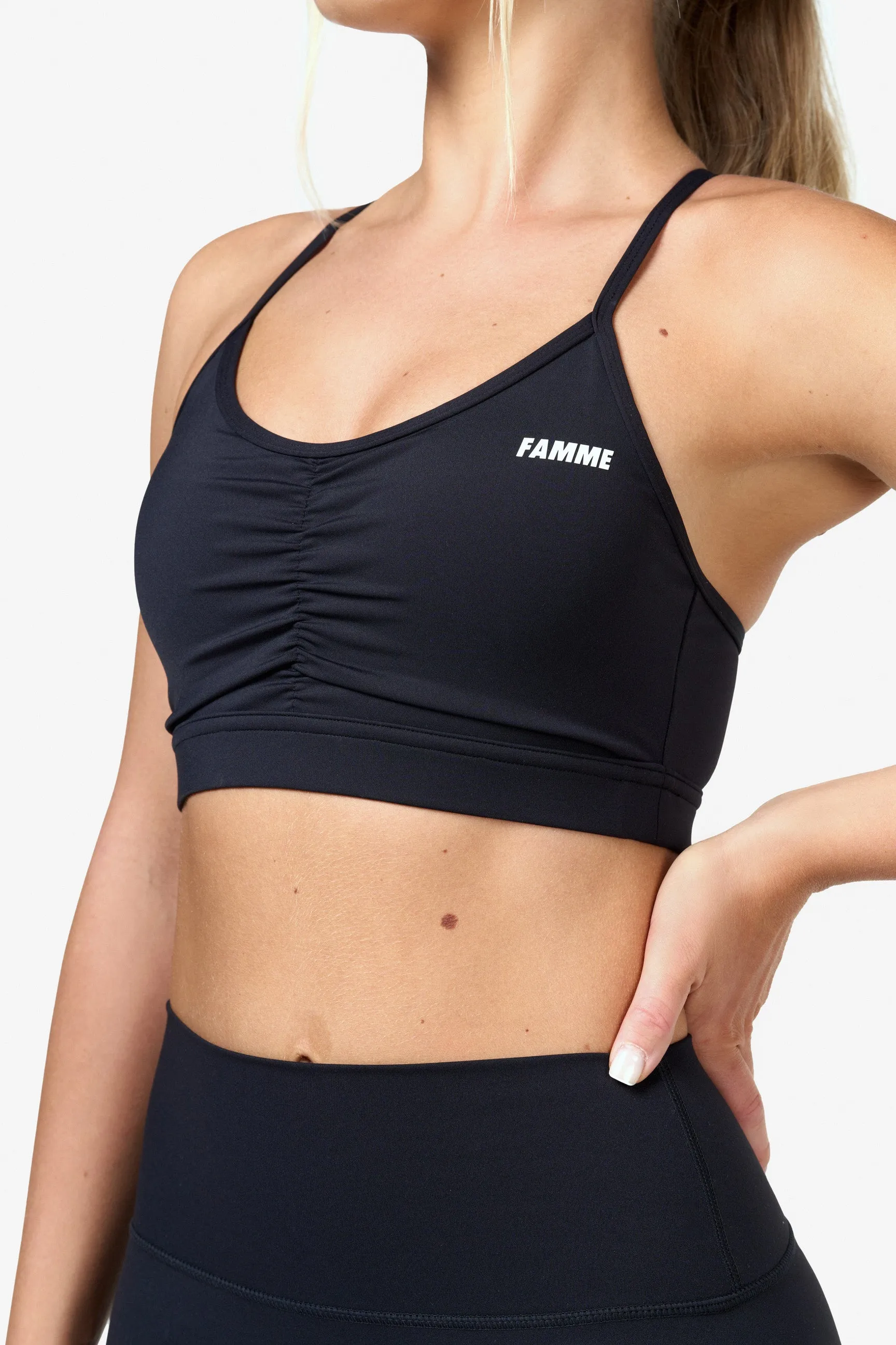 Black Scrunch Sports Bra