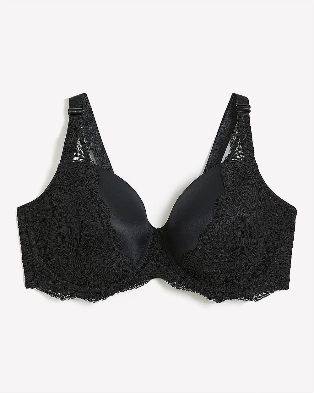 Black Underwire Balconette Bra With Lace - Déesse Collection