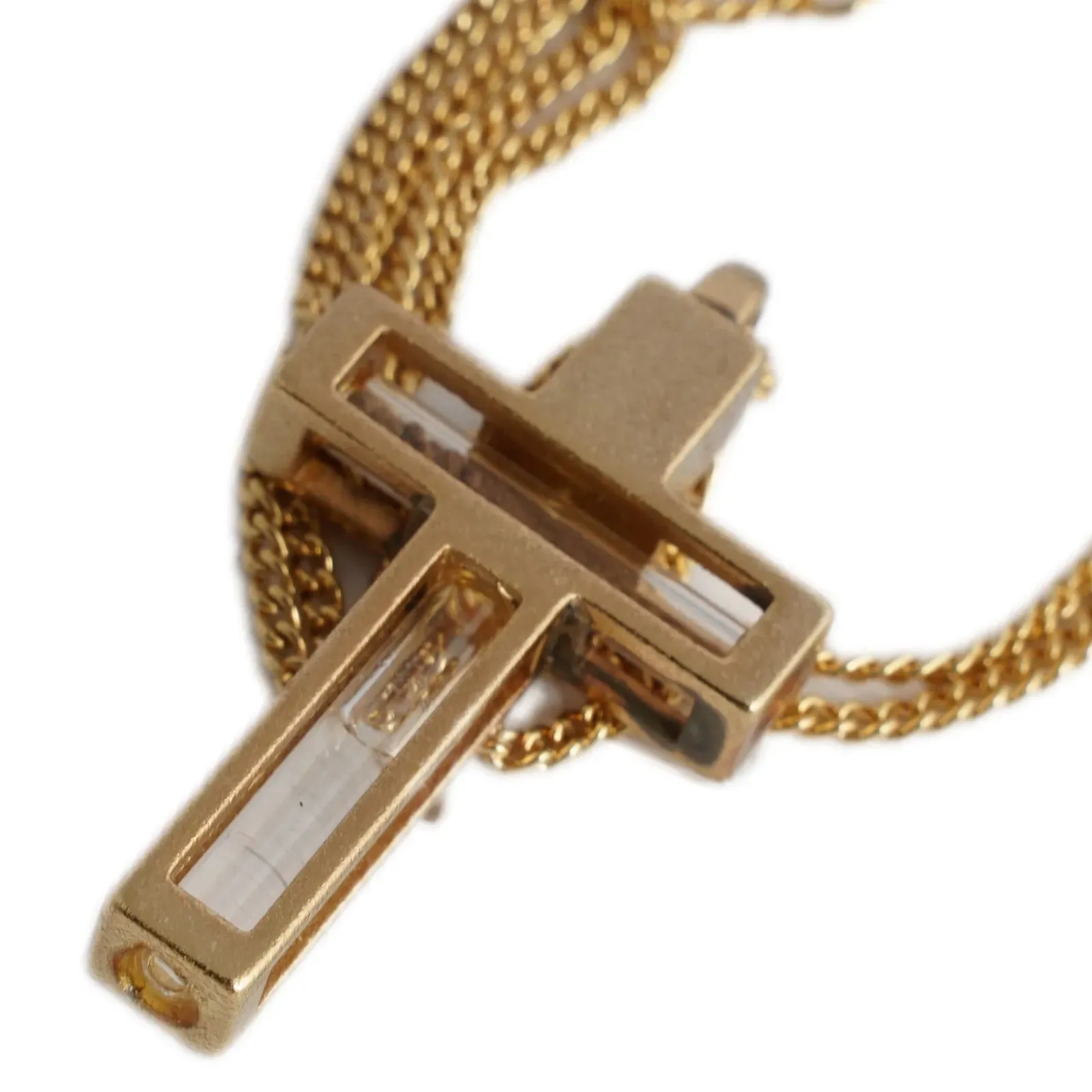 Blessed Metal Cross Pendant Necklace w/ Holy Water & Soil Jerusalem 34cm/13.5