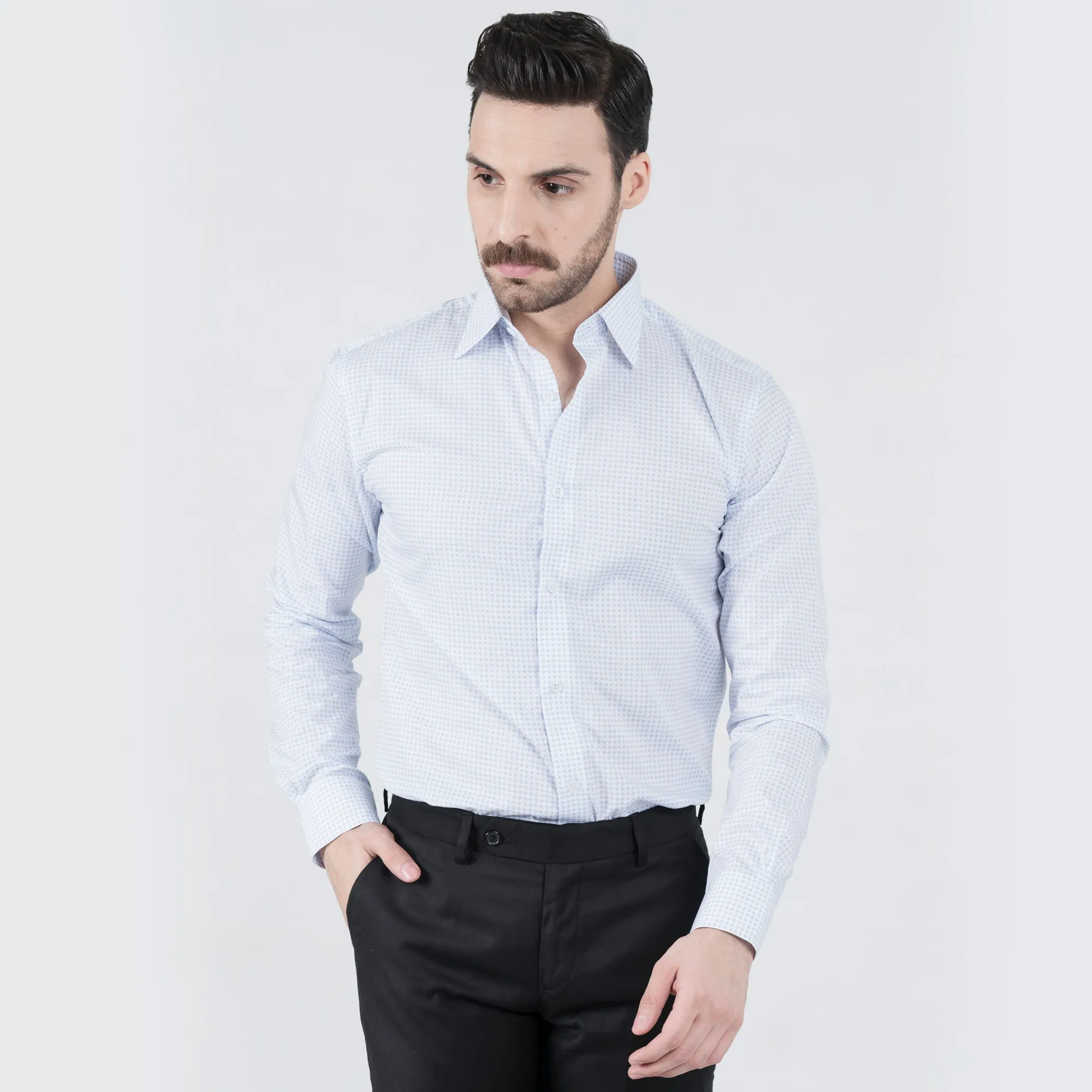 Blue Crosshair Formal Shirt