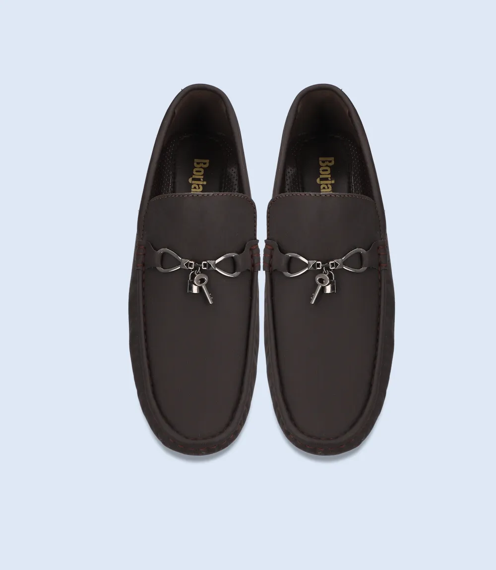 BM5219-COFFEE-Men Driving Moccasins