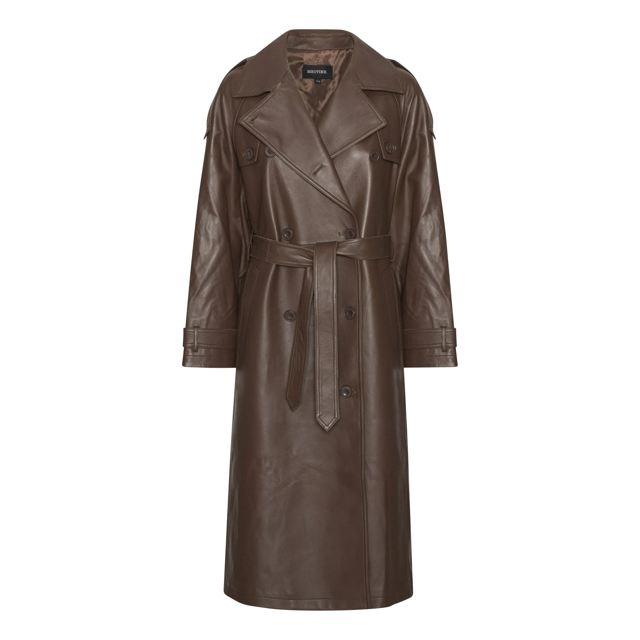 BOBBY LEATHER COAT - DARK BROWN