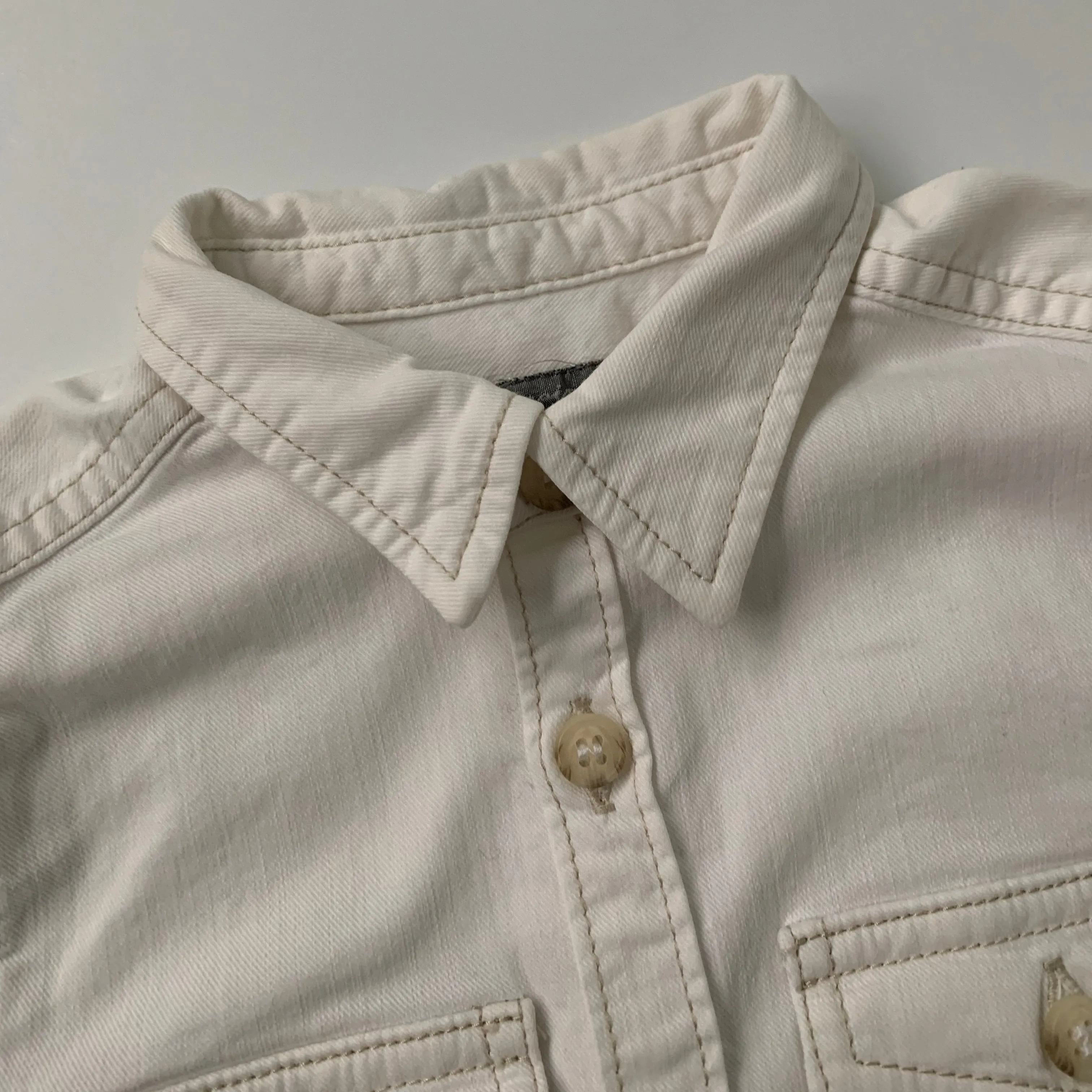 Bonpoint White Denim Shirt: 4 Years