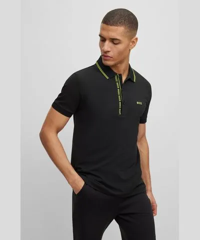 Boss Cotton-piqué slim-fit polo shirt with logo details