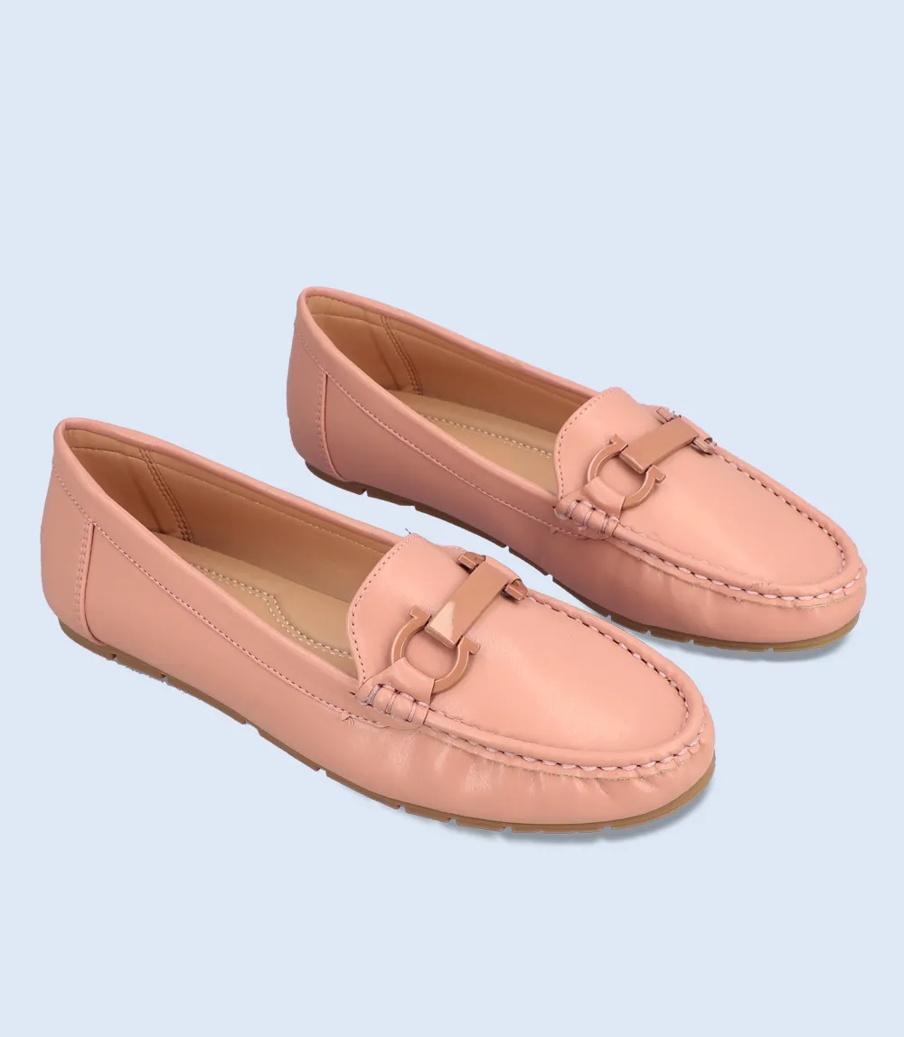 BW8490-PEACH-Women Casual Moccasins