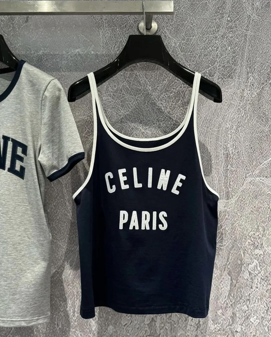 CELINE  |celine paris tank top in cotton jersey