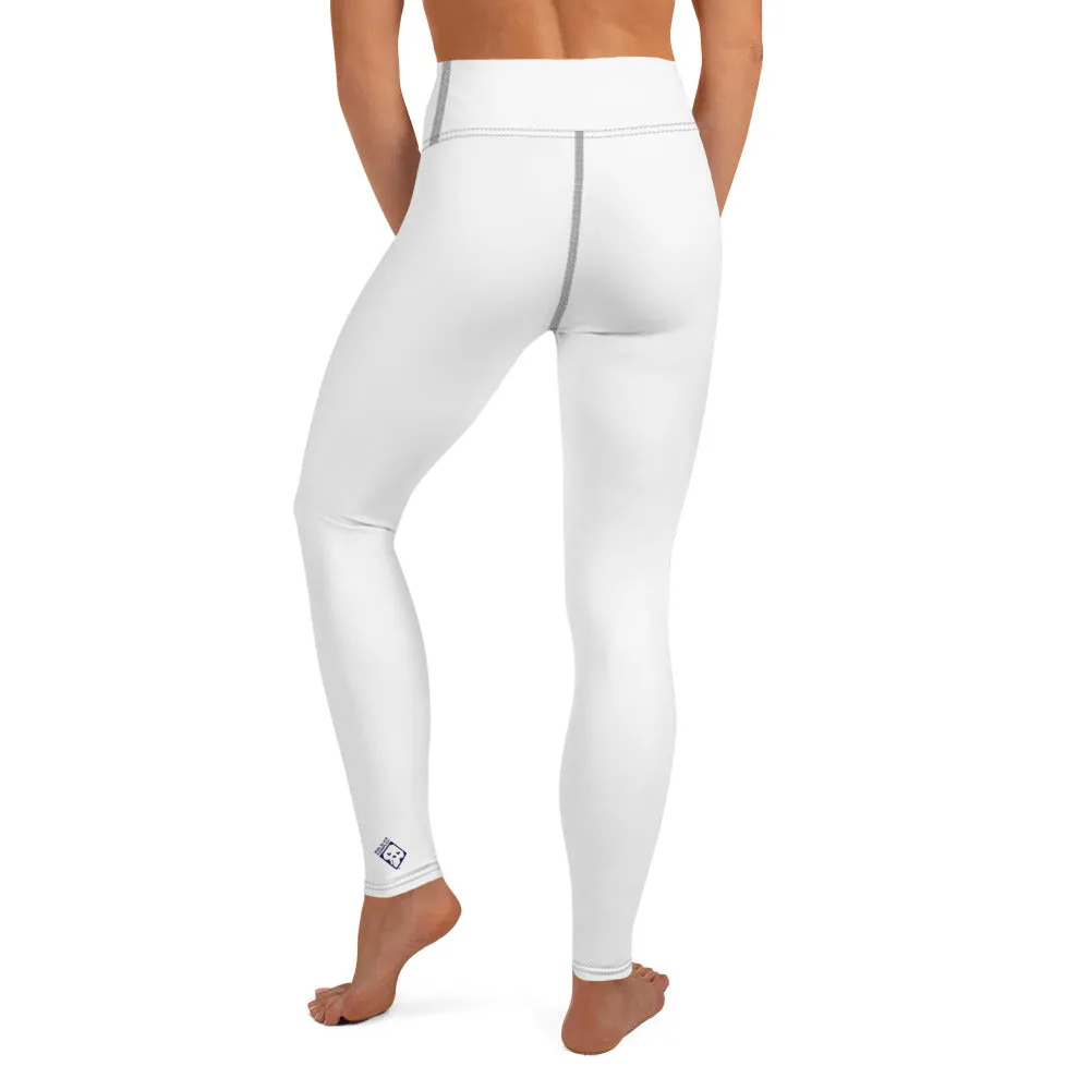 Chic Comfort: Women's Solid Color Workout Yoga Pants - Snow