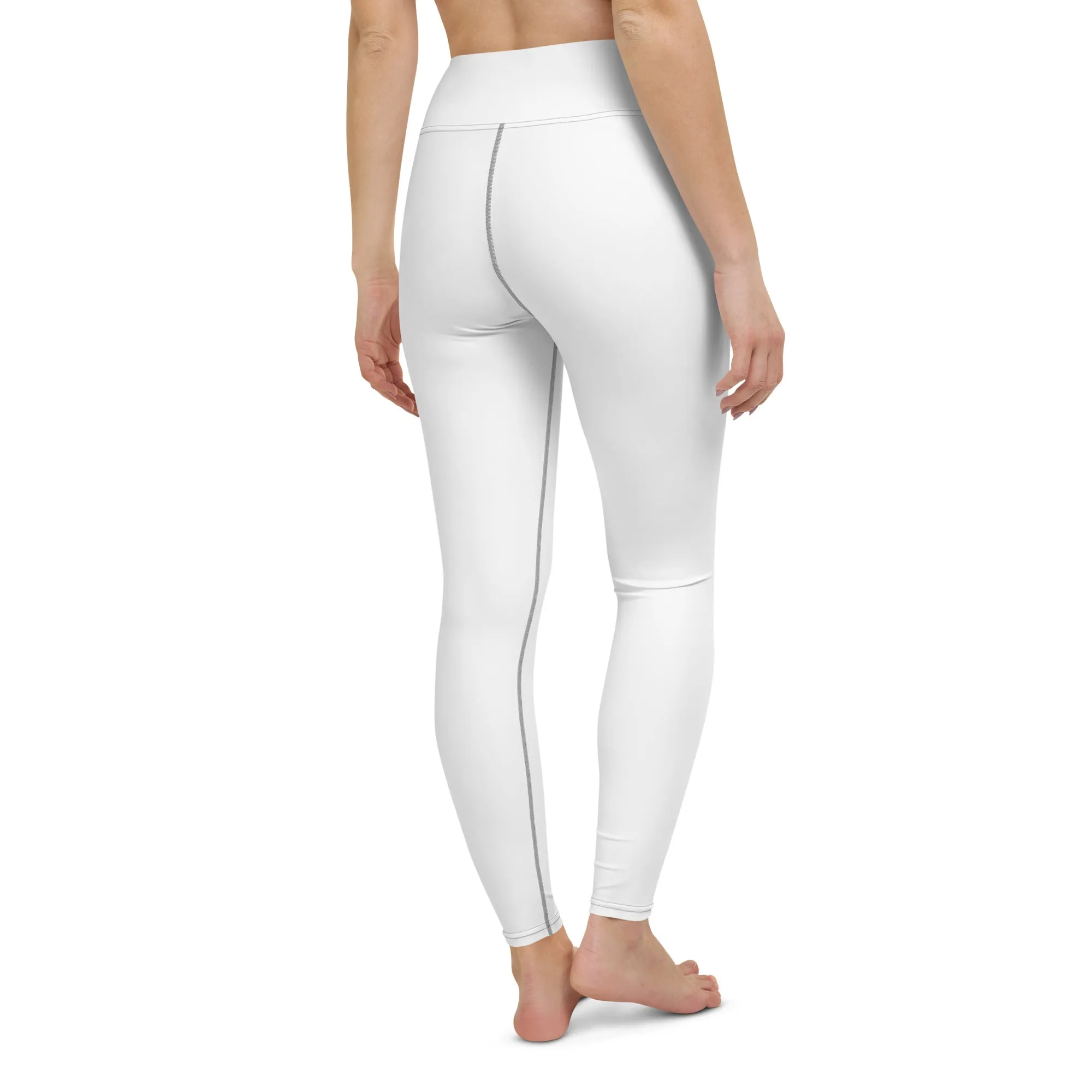 Chic Comfort: Women's Solid Color Workout Yoga Pants - Snow