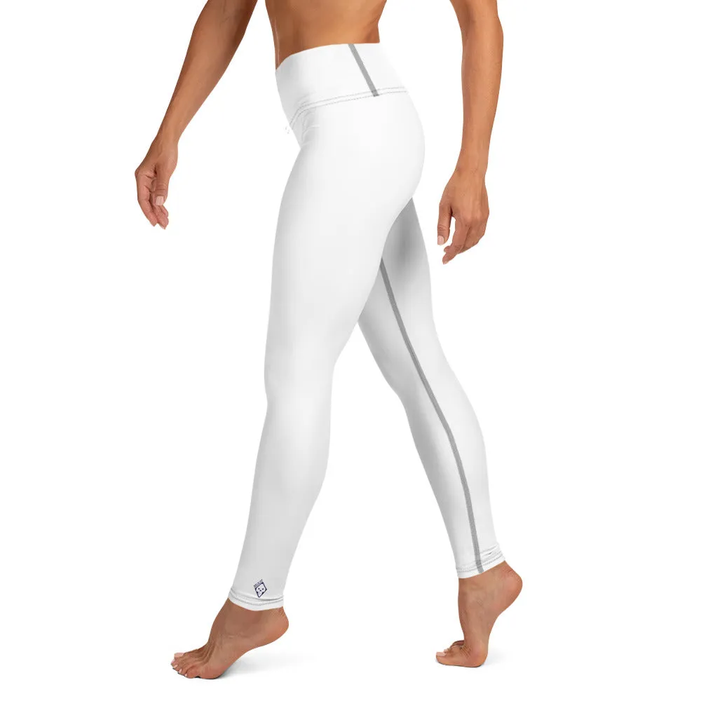 Chic Comfort: Women's Solid Color Workout Yoga Pants - Snow