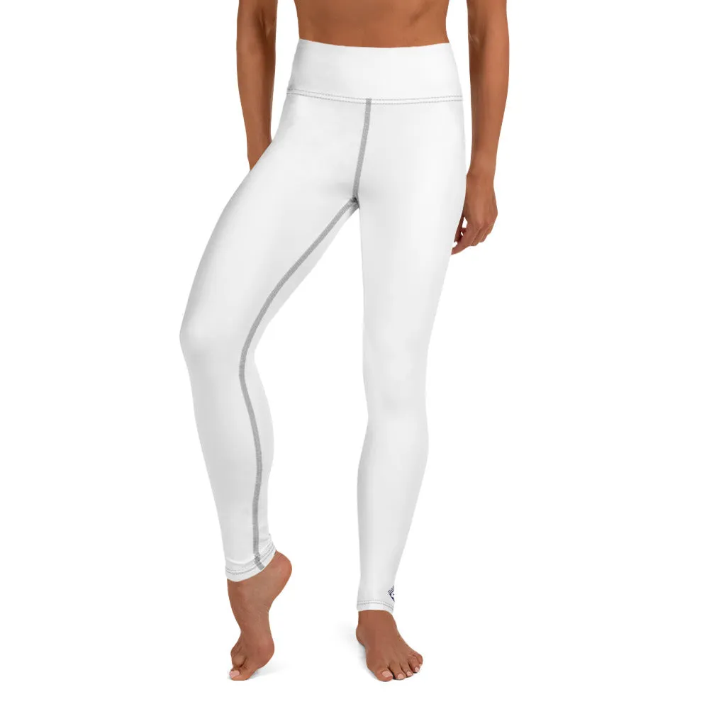 Chic Comfort: Women's Solid Color Workout Yoga Pants - Snow