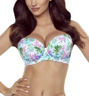 Comexim Vivien Padded Plunge Underwire Bikini Top (CMVIVIEN) - White Floral