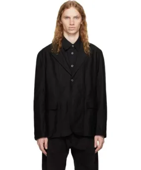 COOR Black Garment-Washed Blazer