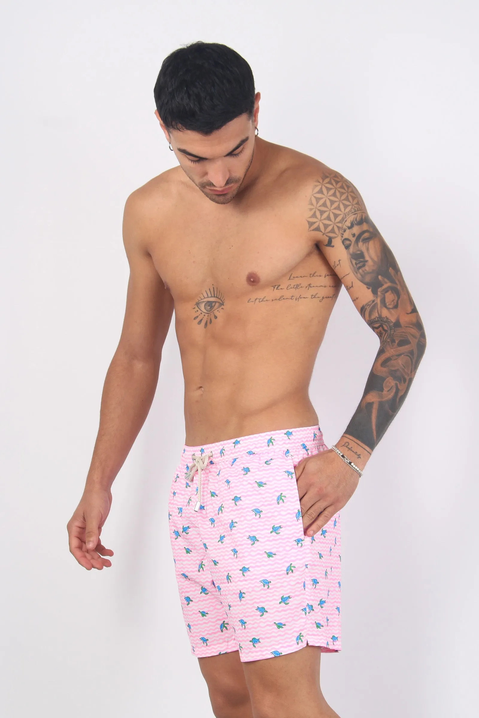 Costume Pantalone Fantasia Rosa/turtle