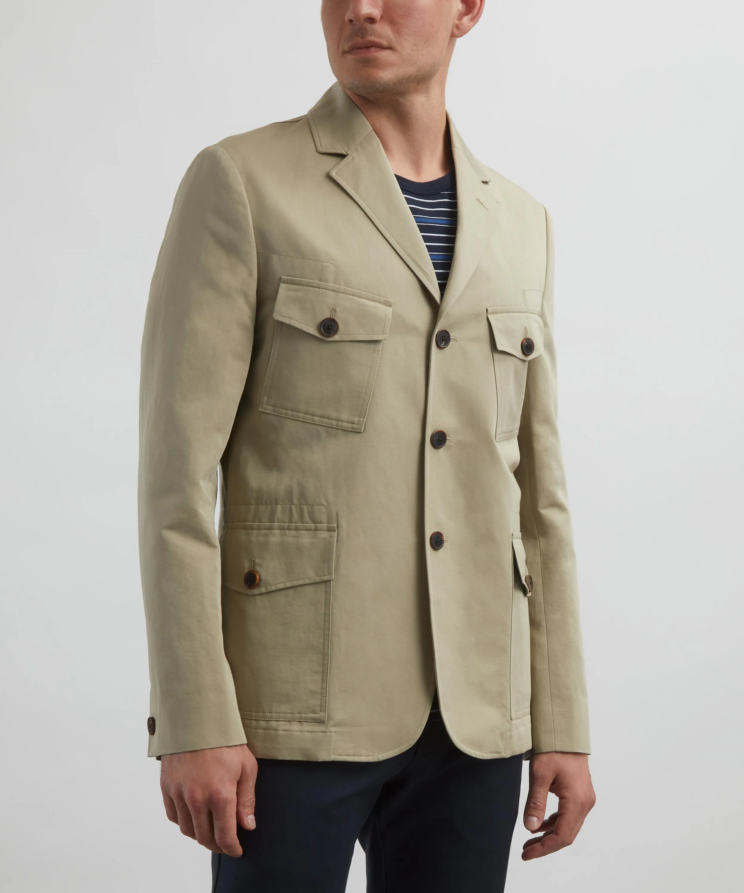 Cotton-Linen Four Pocket Blazer