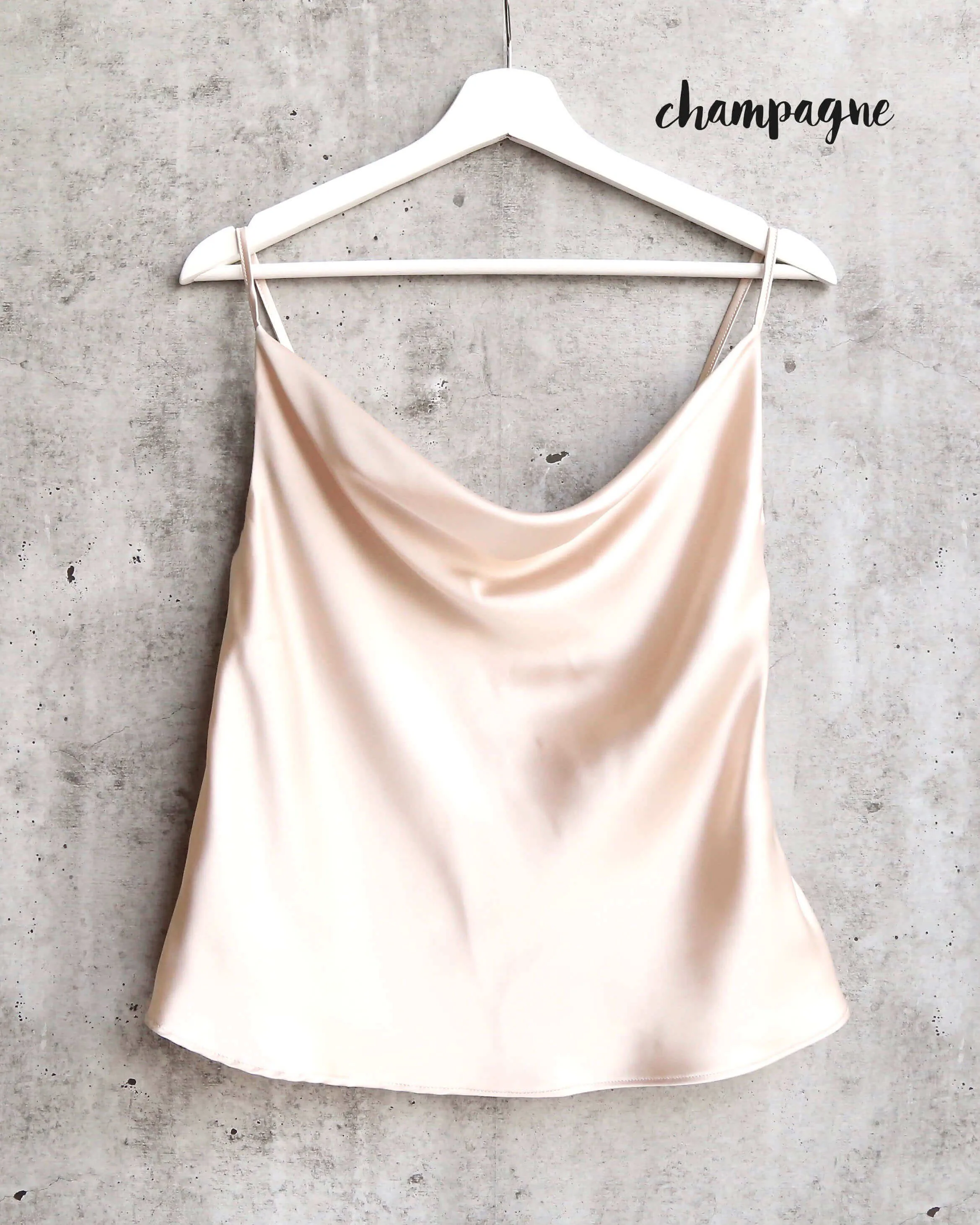 Cowl Neck Satin Cami Tank in More Colors