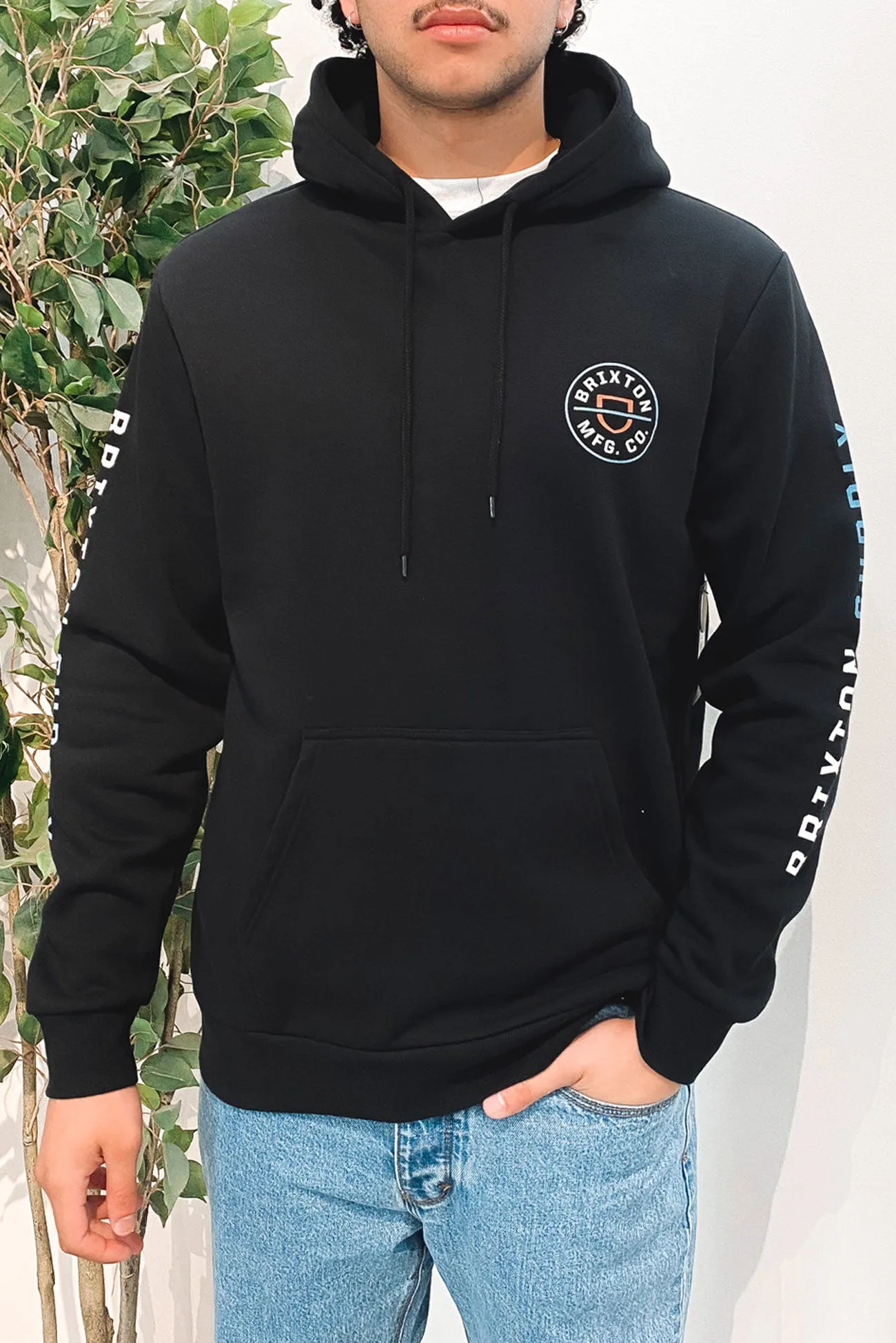 Crest Hood Black Dusty Blue Burnt Red