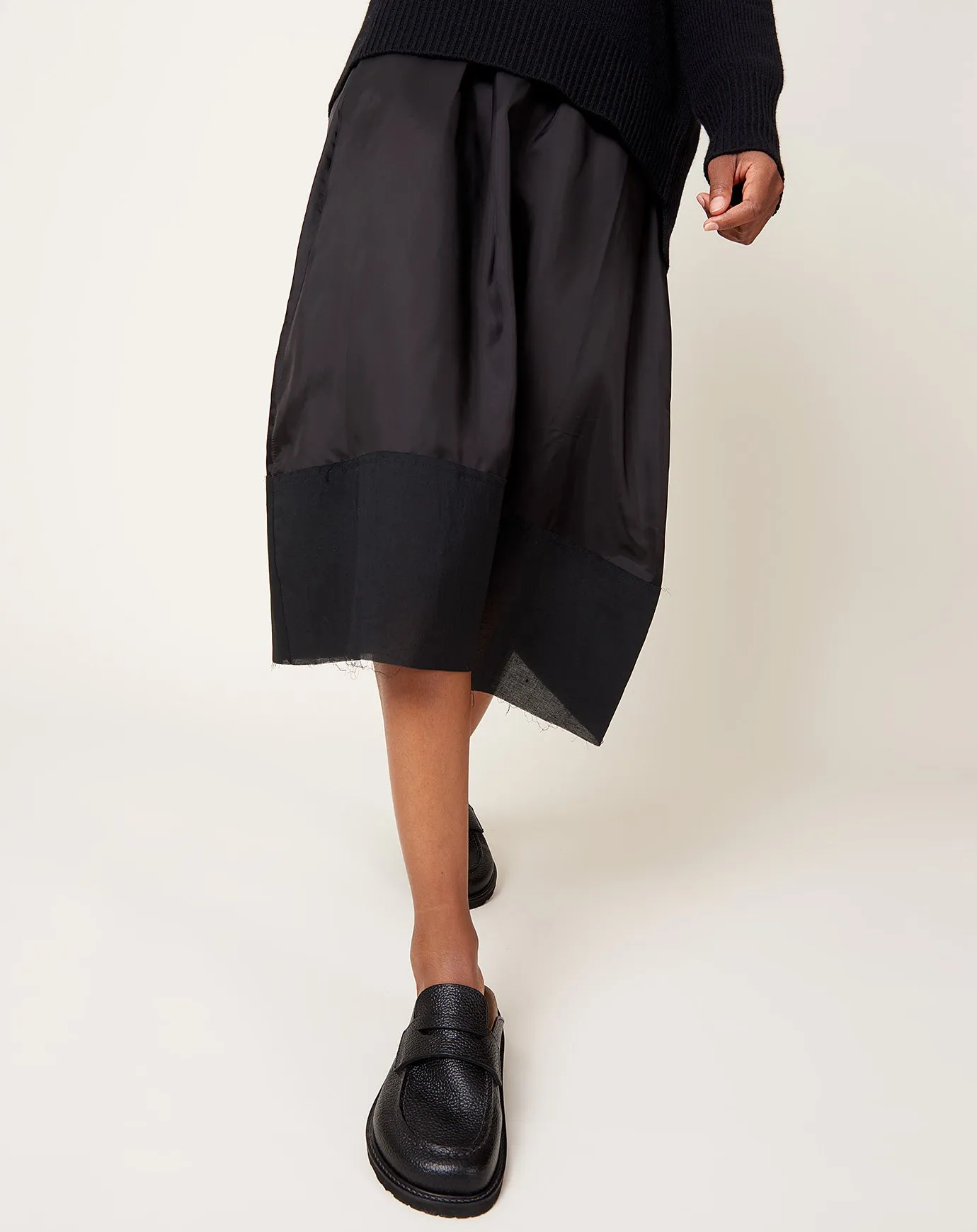 Cupro Slip Under Skirt in Black