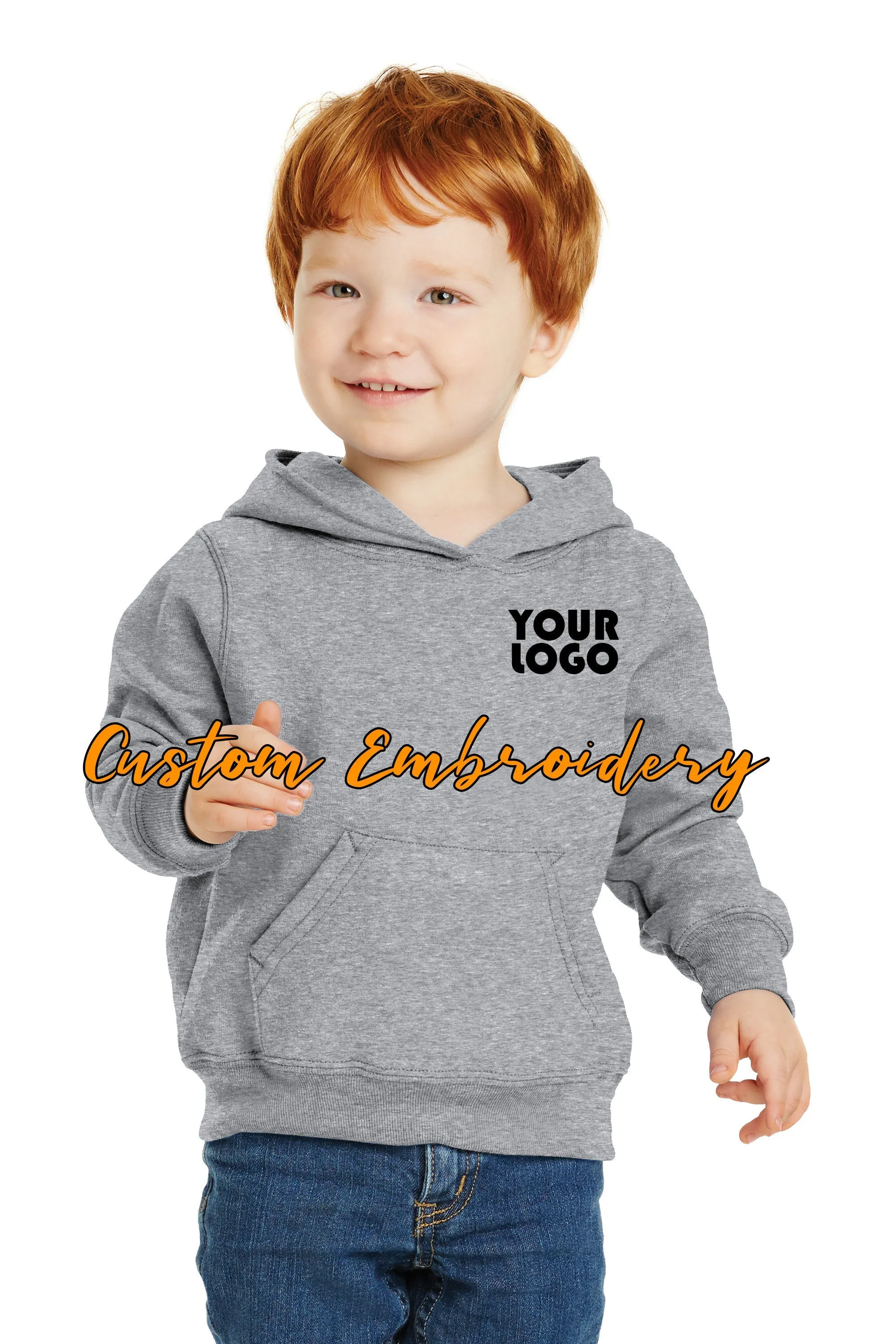 Custom Embroidery on Toddler Core Fleece Pullover Hooded Sweatshirt