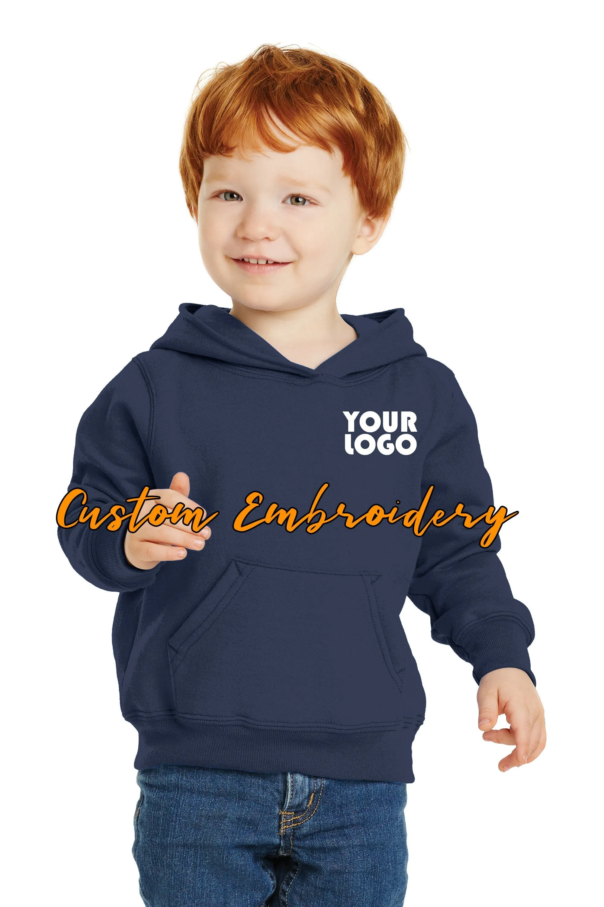 Custom Embroidery on Toddler Core Fleece Pullover Hooded Sweatshirt