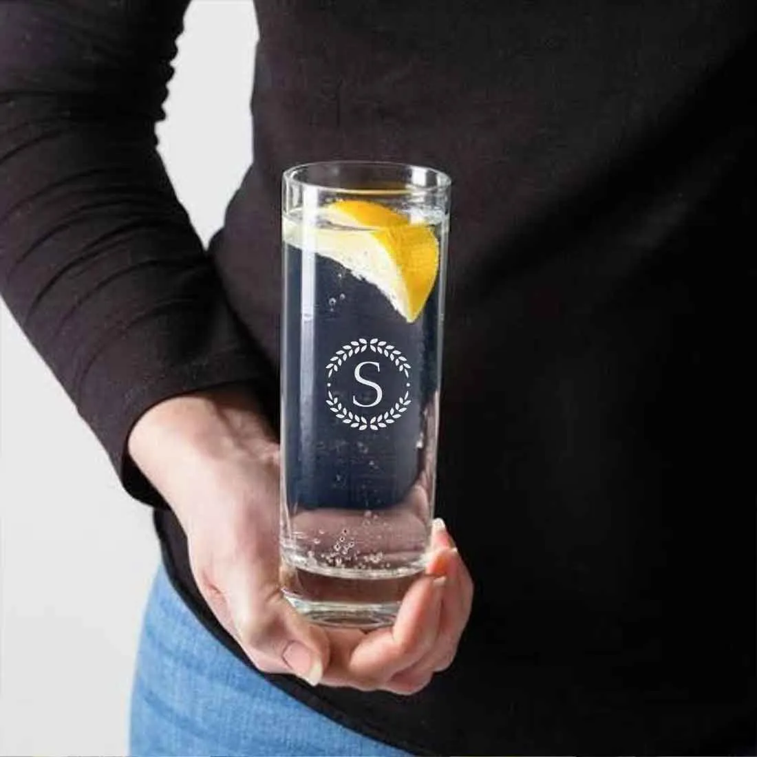 Customized Alcohol Glasses - Engraved Highball Glass with Monogram