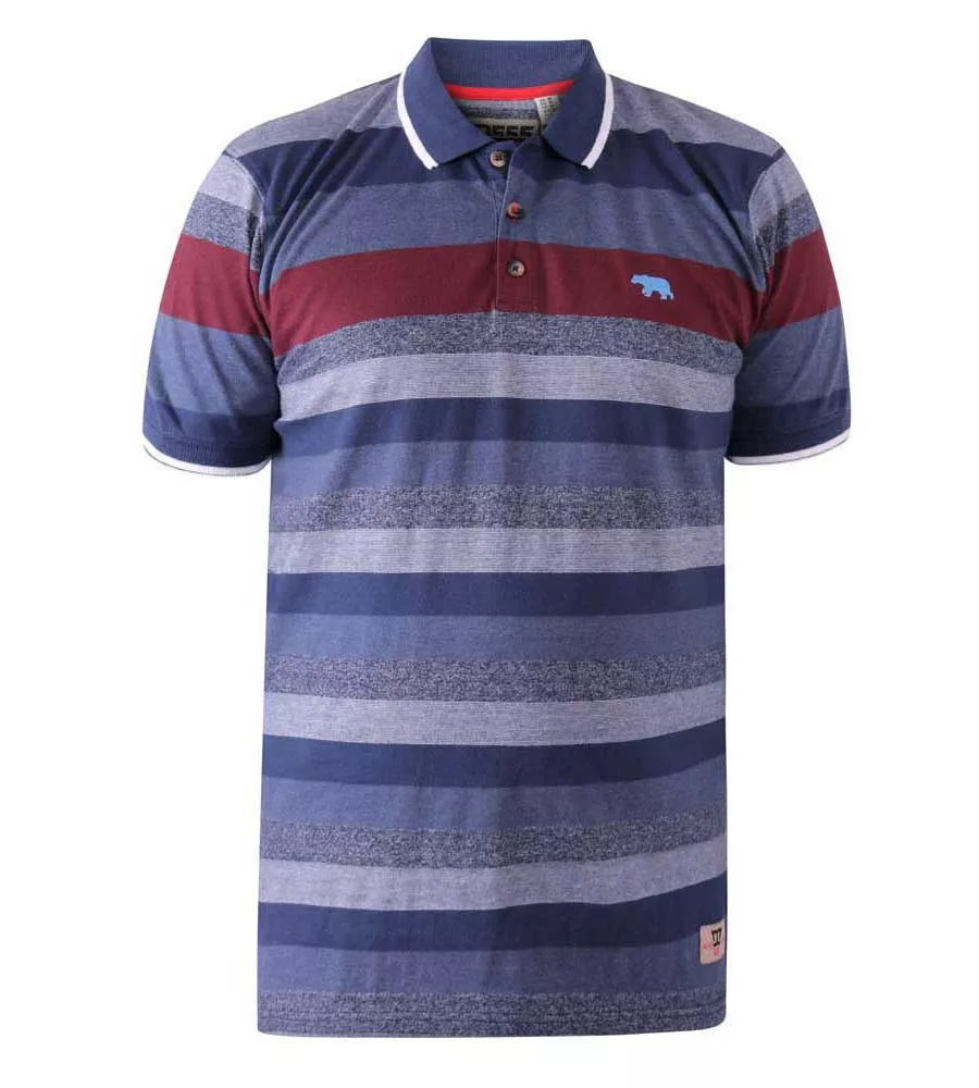 D555 Big Mens Jacquard Stripe Polo Shirt With Chest Embroidery (KNIGHTSBRIDGE)