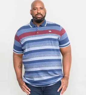 D555 Big Mens Jacquard Stripe Polo Shirt With Chest Embroidery (KNIGHTSBRIDGE)