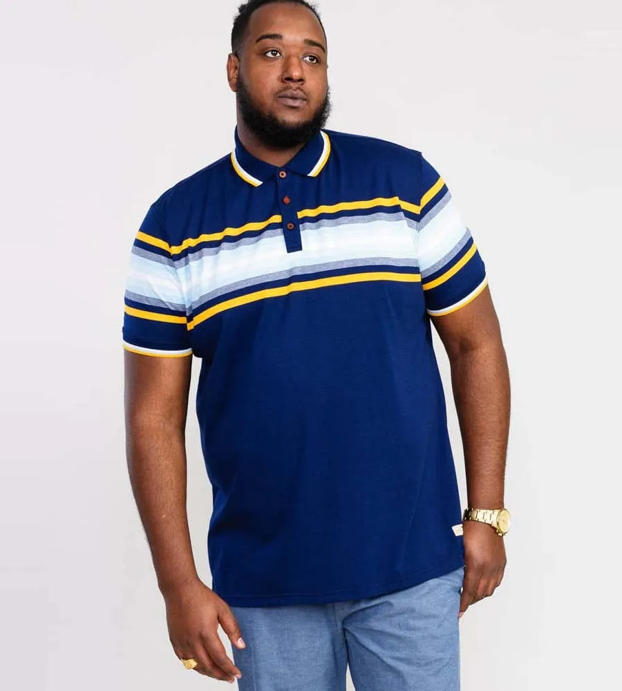 D555 Big Mens Jersey Polo Shirt With Multi Stripe (PELDON)