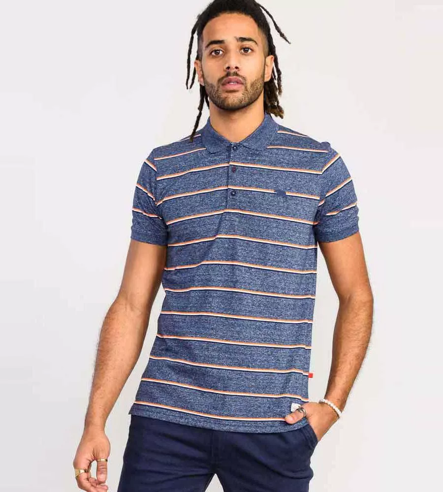  D555 Mens Jersey Polo Shirt With Full Stripe (HUMBER)