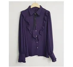 Dark Academia Victorian Shirt with Black Bow