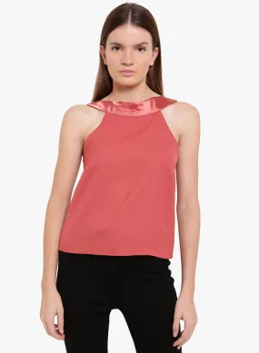 Denise Satin Draped Collar Top