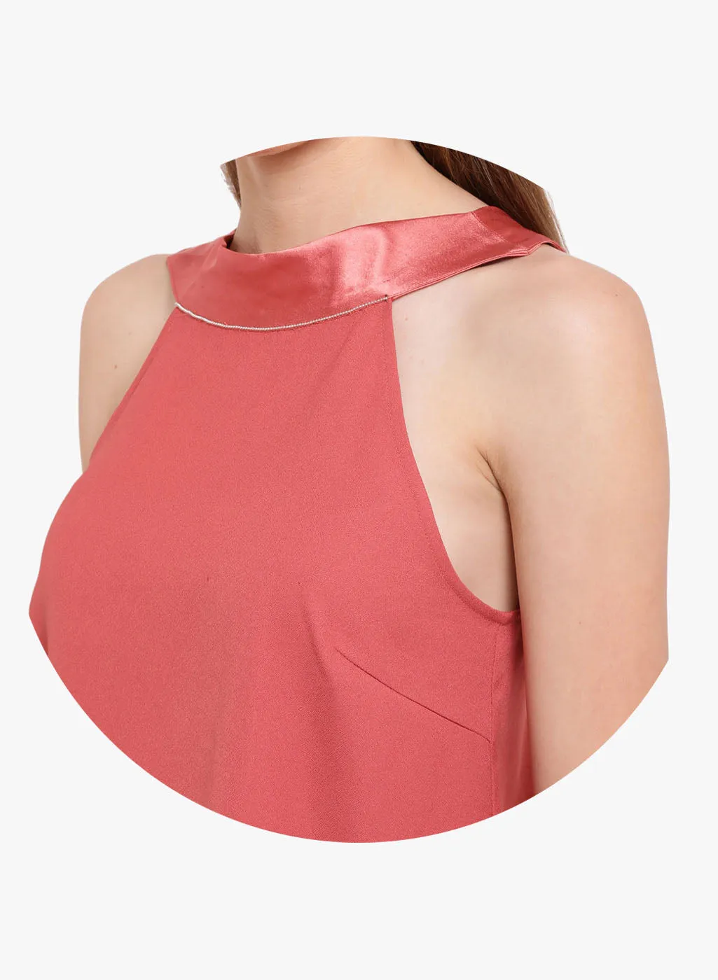 Denise Satin Draped Collar Top