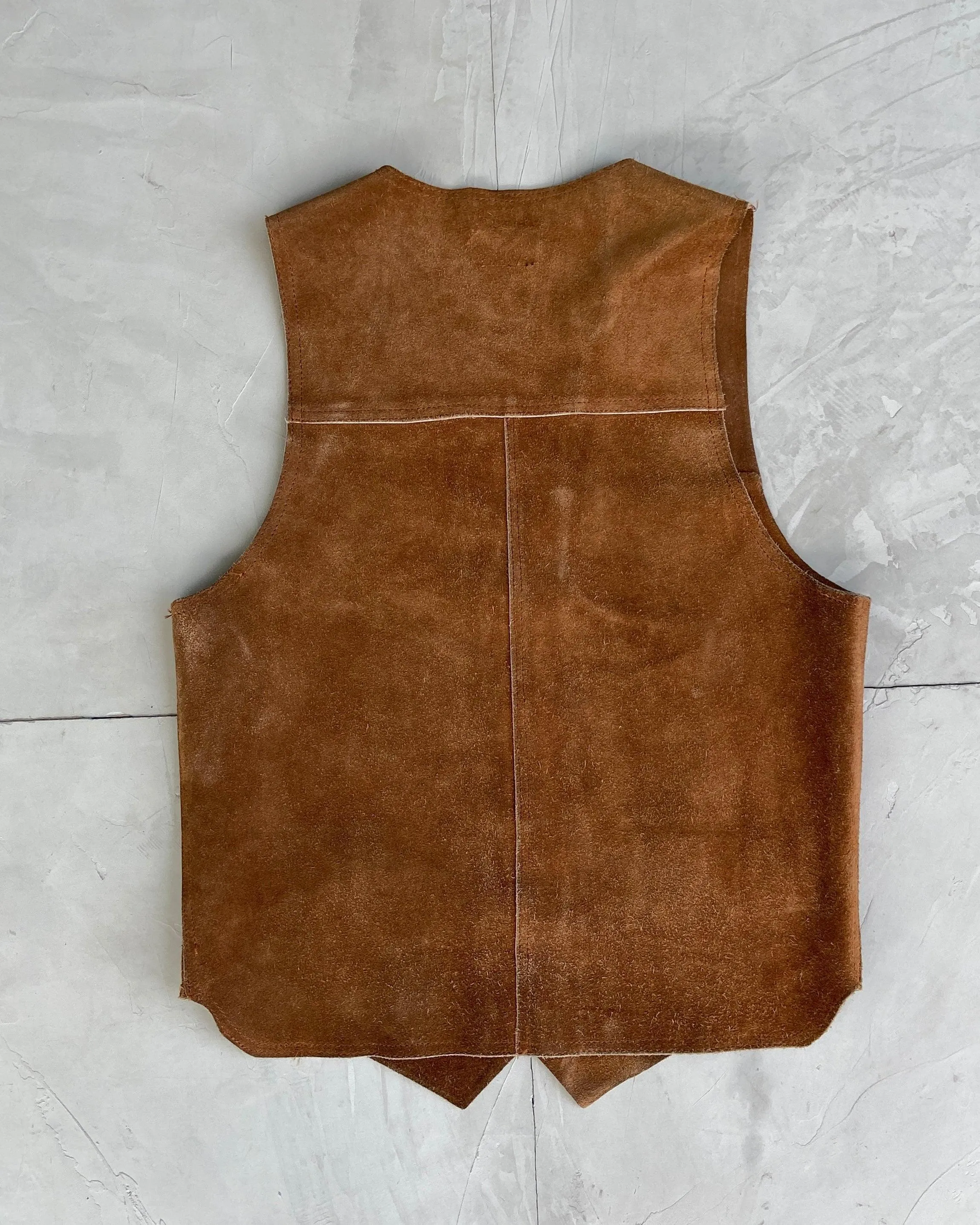 DIESEL 2000'S SUEDE LEATHER WAISTCOAT JACKET - L