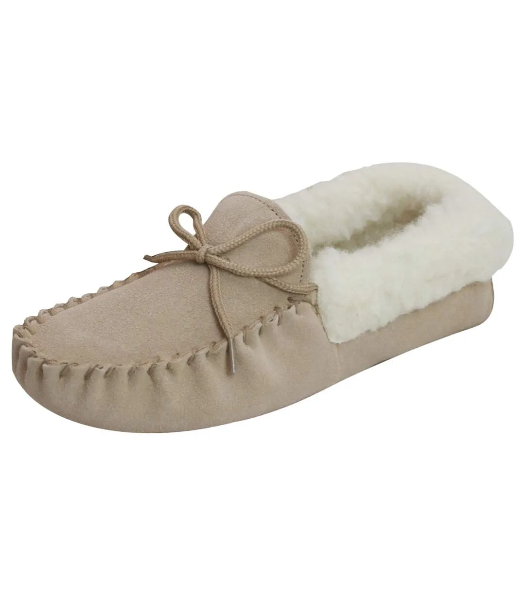 Eastern Counties Leather Womens/Ladies Soft Sole Wool Lined Moccasins (Camel) - UTEL230