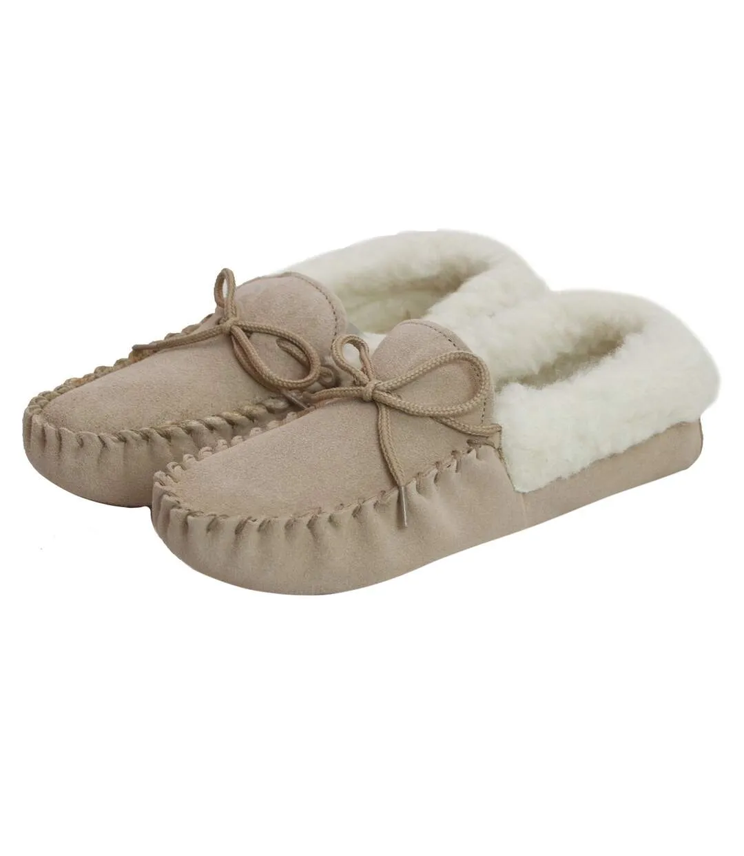 Eastern Counties Leather Womens/Ladies Soft Sole Wool Lined Moccasins (Camel) - UTEL230