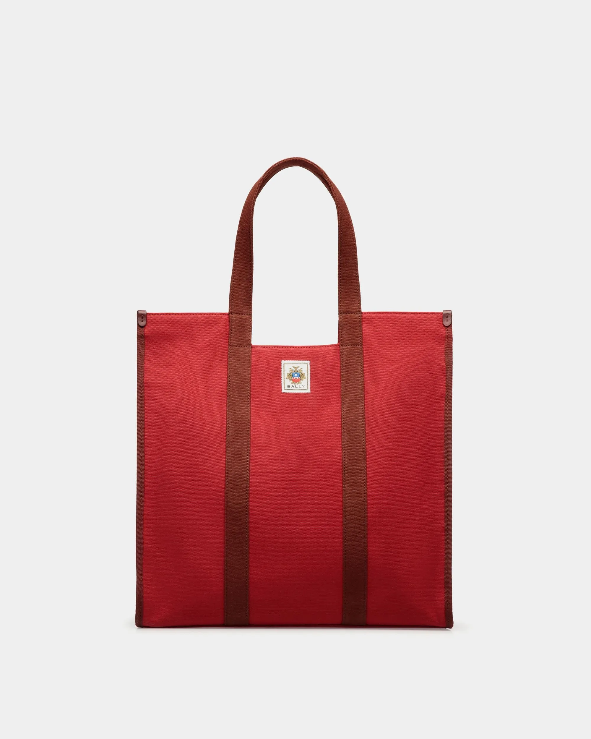 Easy Bally Tote In Candy Red Cotton Canvas 