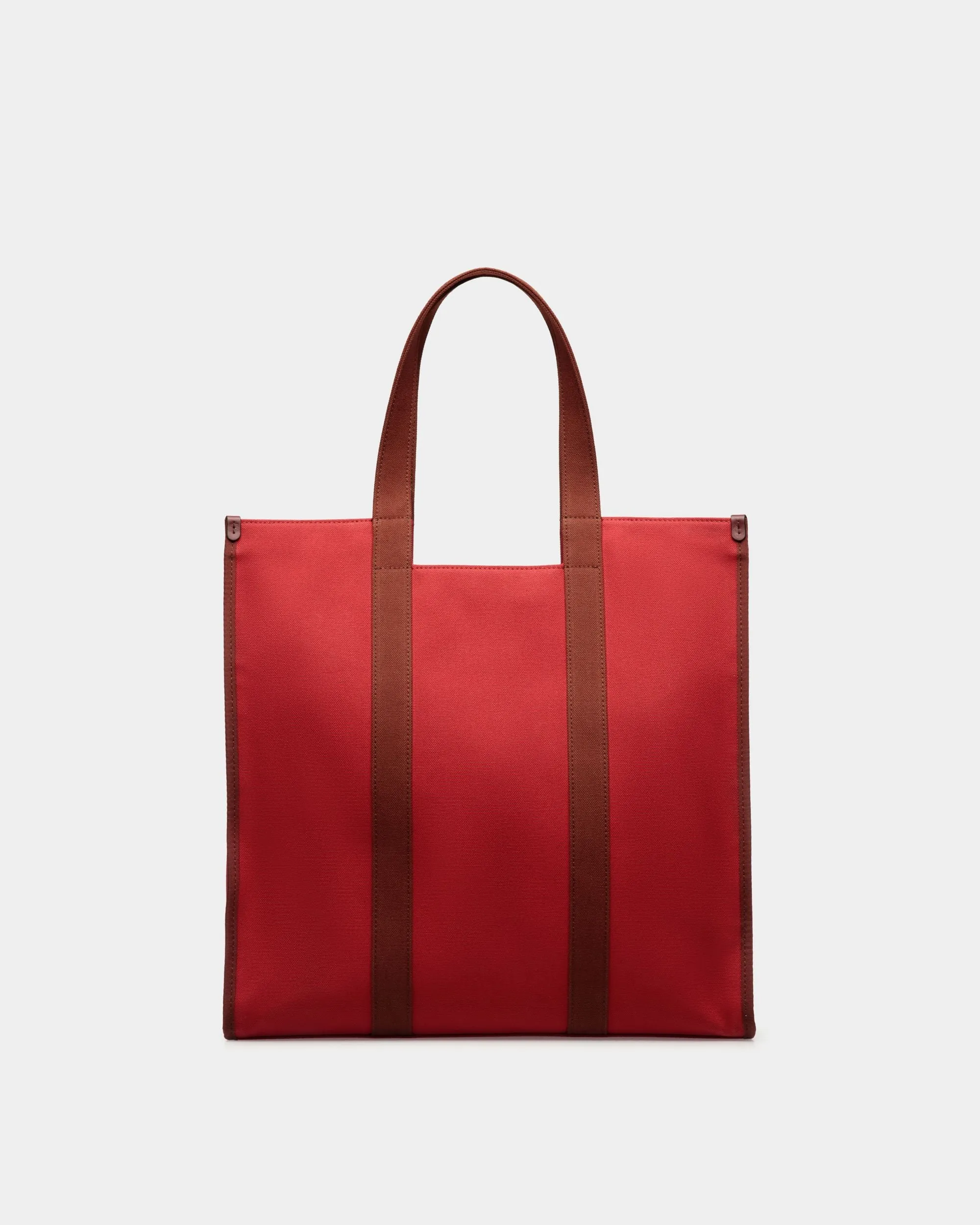 Easy Bally Tote In Candy Red Cotton Canvas 