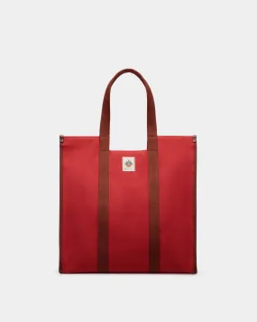 Easy Bally Tote In Candy Red Cotton Canvas 